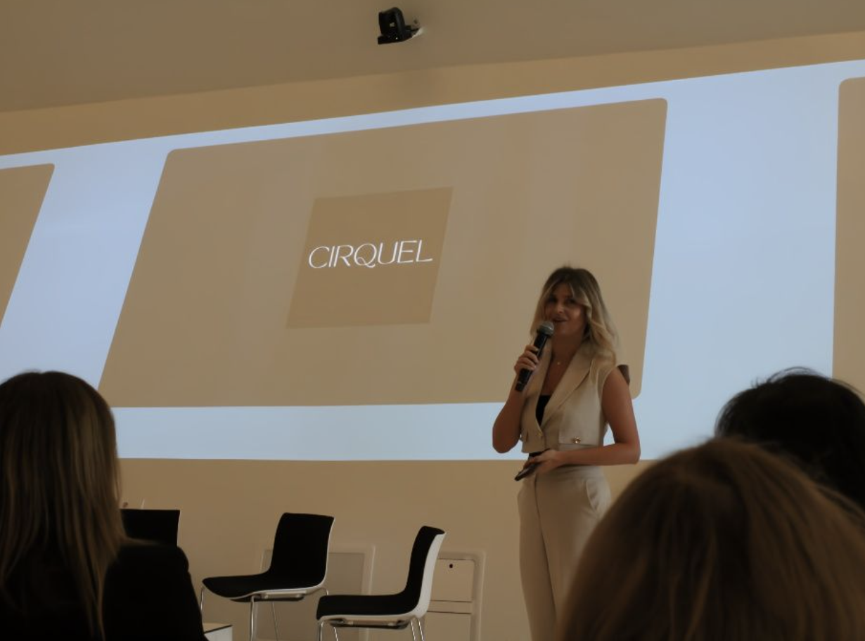 Anna Warchalowska the Co-Founder & CEO of CIRQUEL presenting our venture at the Inauguration ceremony.